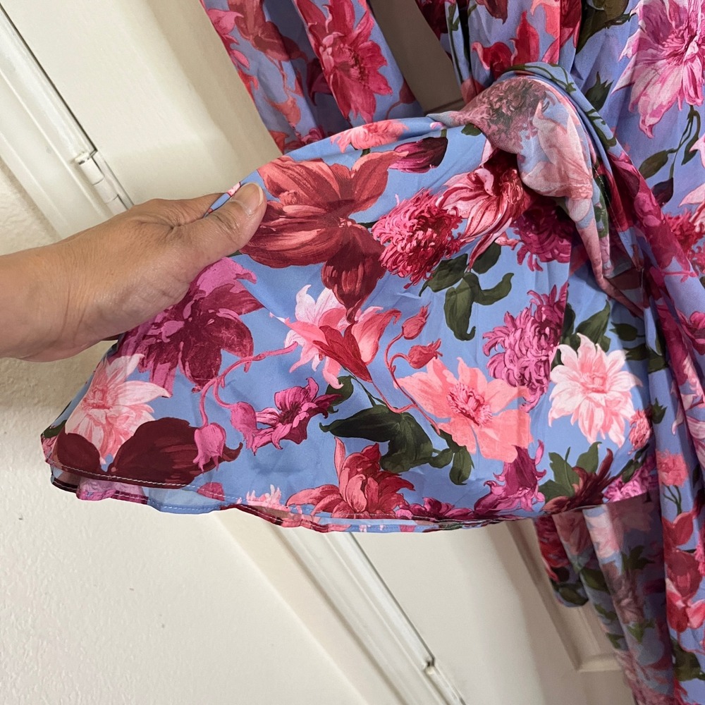 Sachin & Babi Penny Gown Women 0 Pink Periwinkle Floral Maxi Dress NEW $595 - Picture 13 of 13